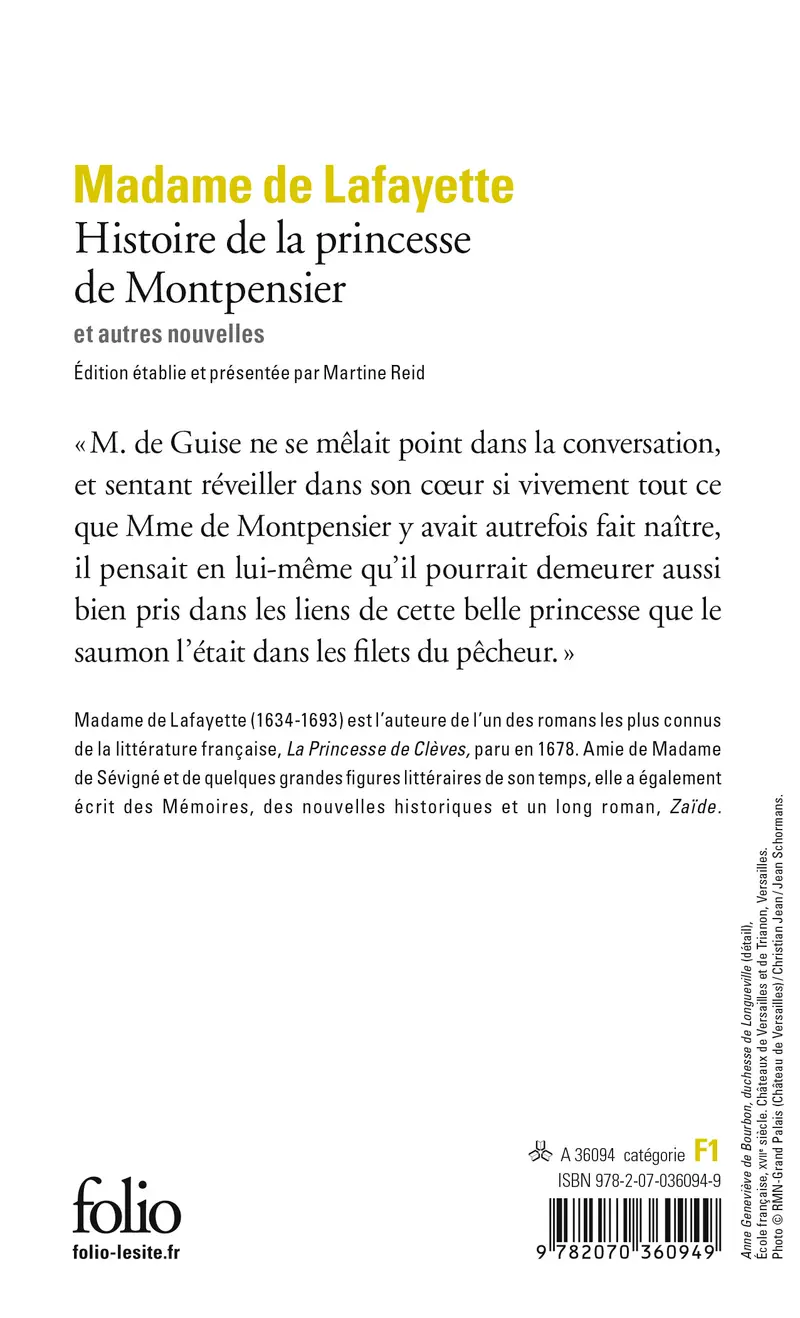Histoire de la princesse de Montpensier et autres nouvelles - Madame de Lafayette