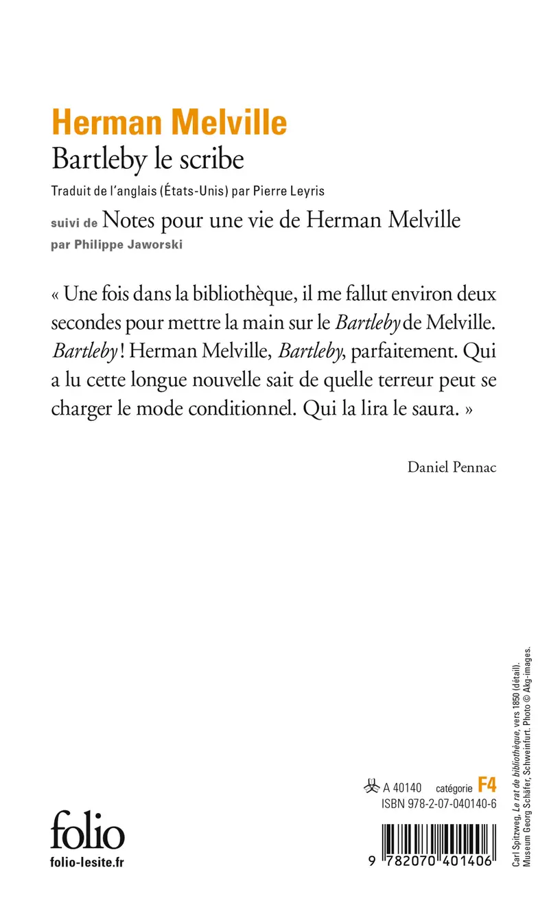 Bartleby le scribe - Herman Melville - Philippe Jaworski