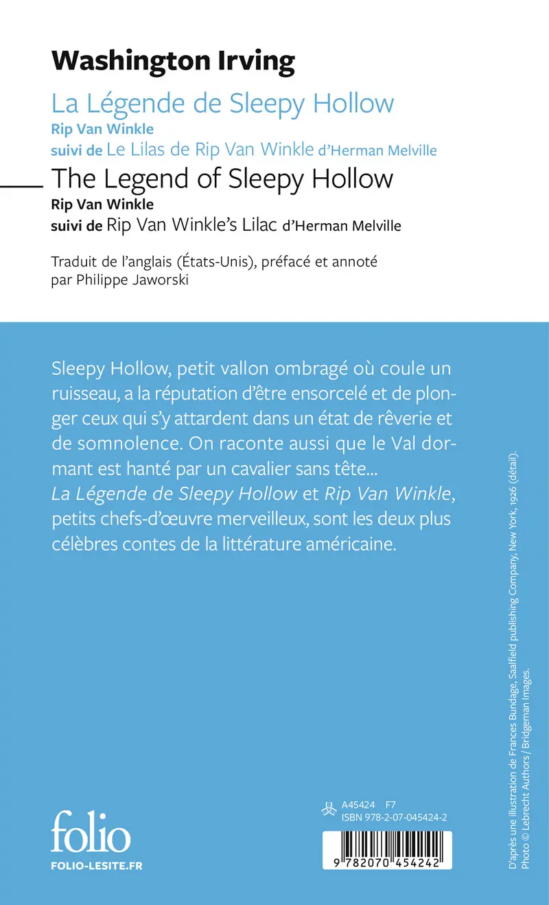 La Légende de Sleepy Hollow/The Legend of Sleepy Hollow – Rip Van Winkle/Rip Van Winkle - Washington Irving - Herman Melville