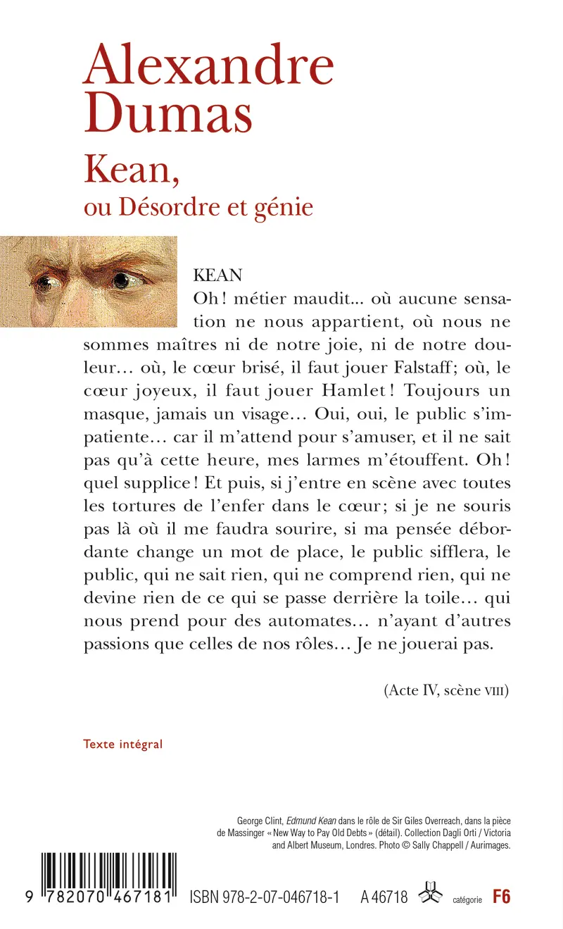 Kean ou Désordre et génie - Alexandre Dumas