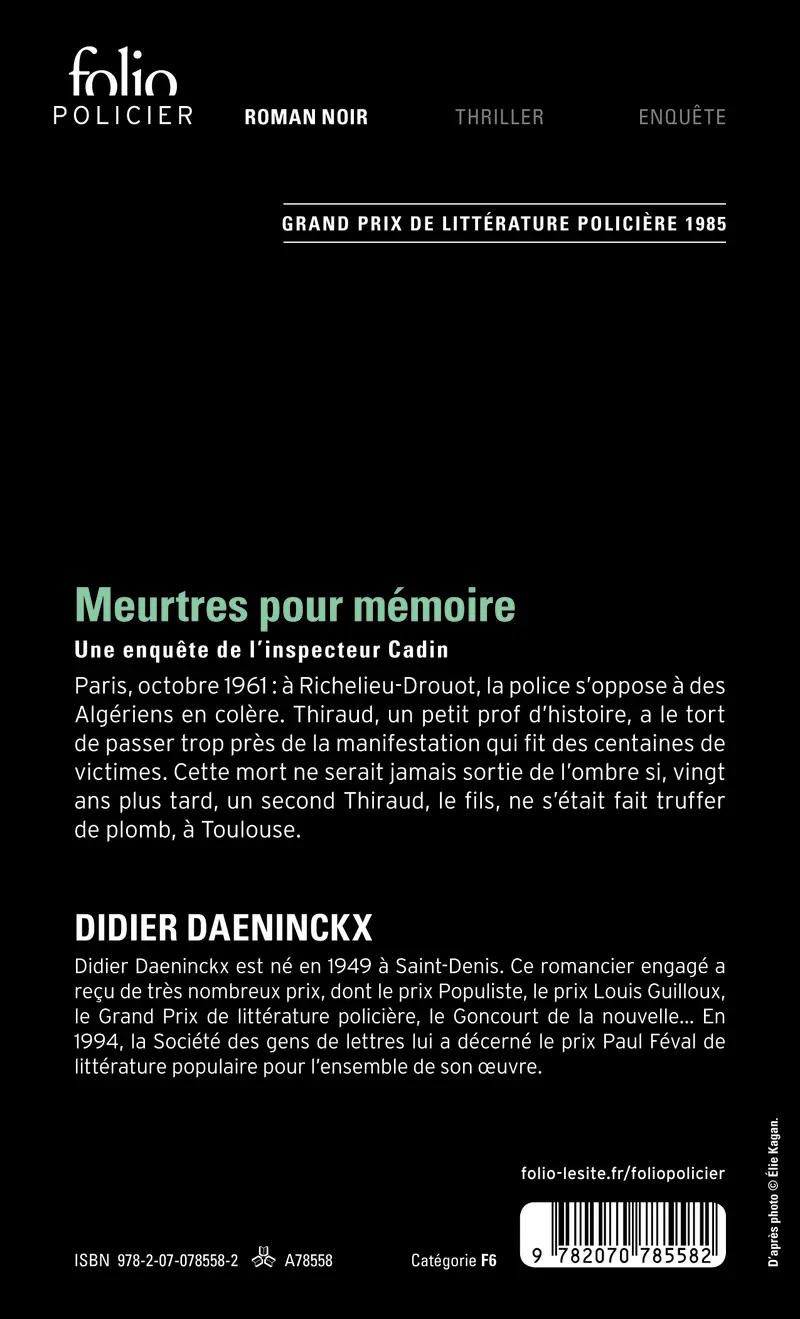 Meurtres pour mémoire - Didier Daeninckx