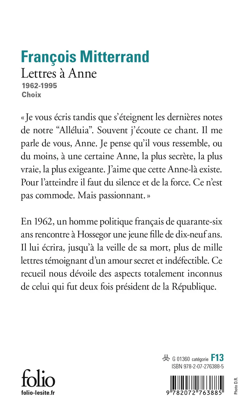 Lettres à Anne - François Mitterrand