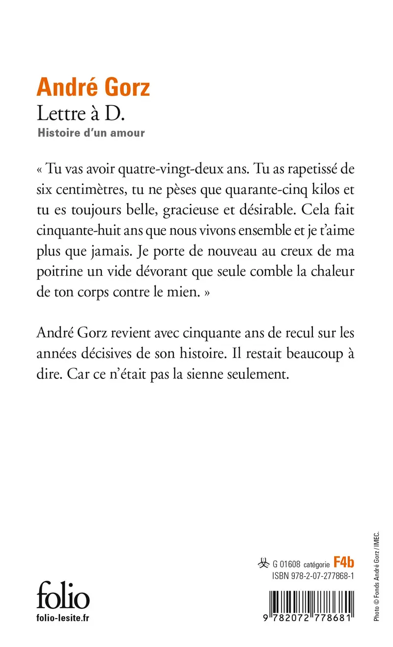 Lettre à D. - André Gorz