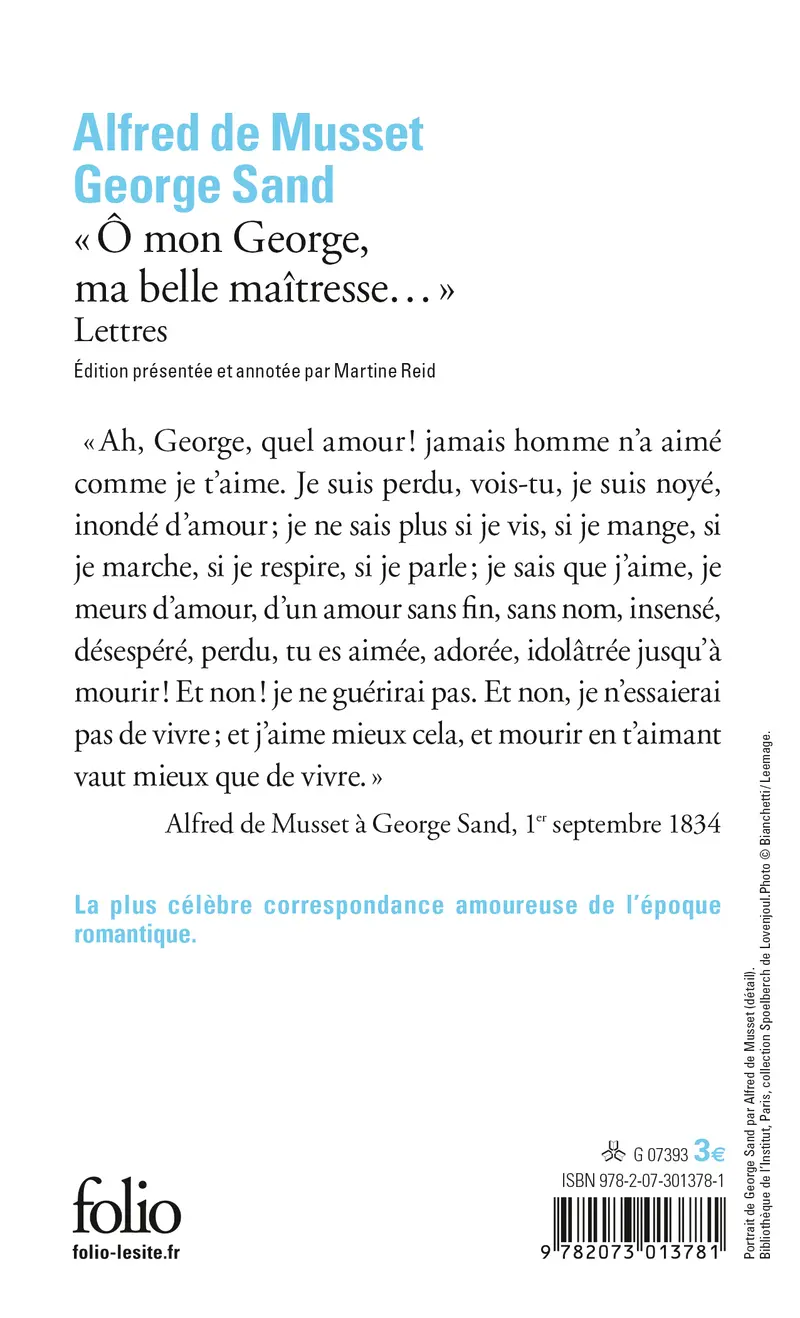 «Ô mon George, ma belle maîtresse...» - Alfred de Musset - George Sand